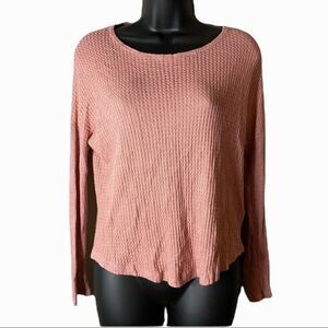 Alya Pink Knit Comfy Pullover Sweater Blouse